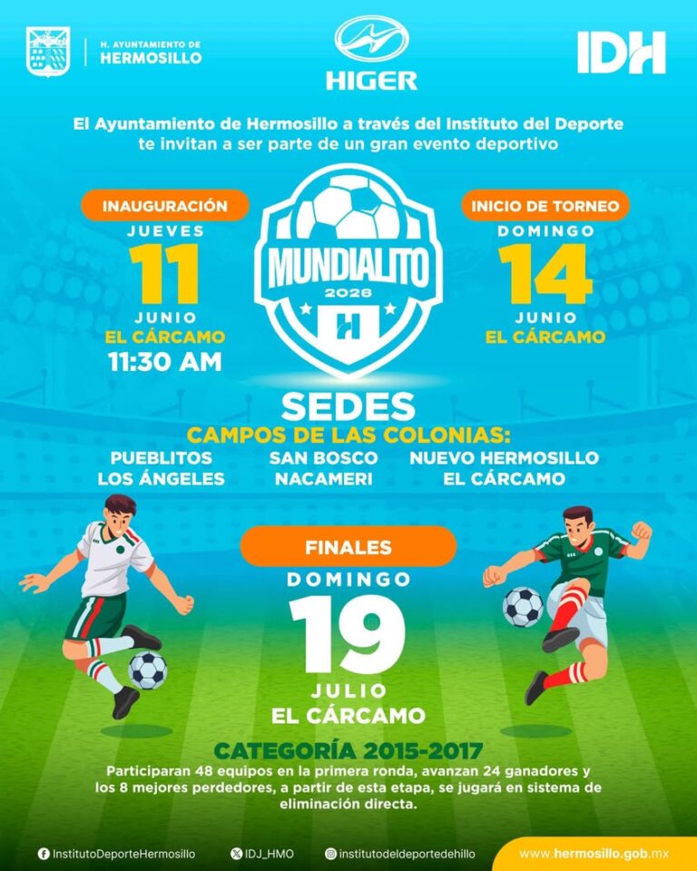 Inicia el Mundialito H en Hermosillo con participación de 48 equipos infantiles Inicia el Mundialito H en Hermosillo con participación de 48 equipos infantiles