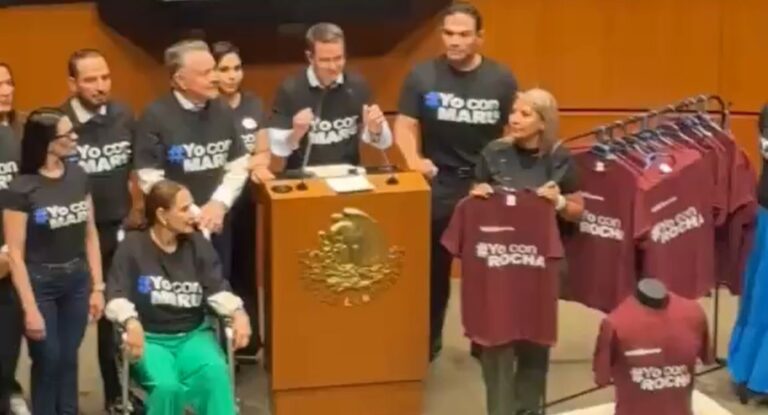 Senadores de Morena rechazan usar camiseta “Yo con Rocha” tras reto de panistas en Sonora