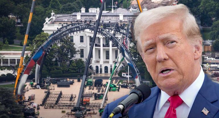 Instalan estadio temporal en la Casa Blanca para evento de UFC por cumpleaños de Donald Trump Instalan estadio temporal en la Casa Blanca para evento de UFC por cumpleaños de Donald Trump
