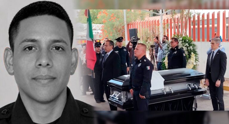 Despiden a policía Luis Fernando Molina tras su asesinato en el centro de Hermosillo