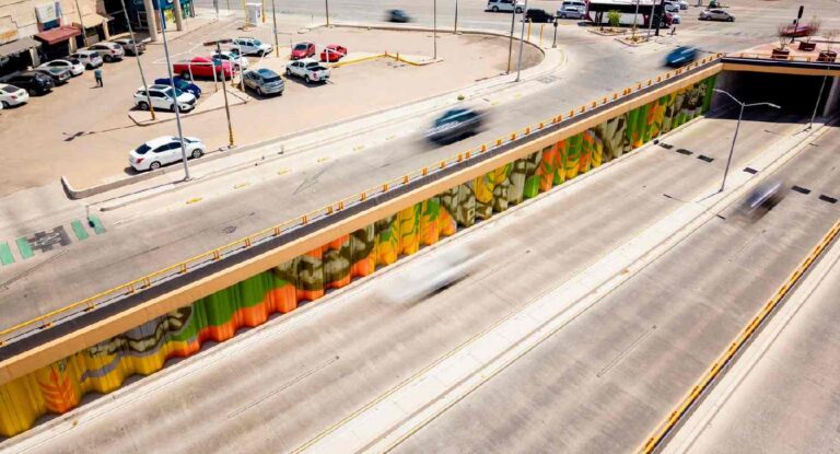 Mural del paso desnivel Colosio y Solidaridad en Hermosillo alcanza 95% de avance