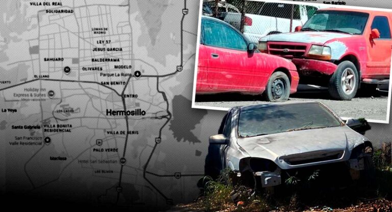 Colonias de Hermosillo con más reportes de vehículos abandonados en la vía pública