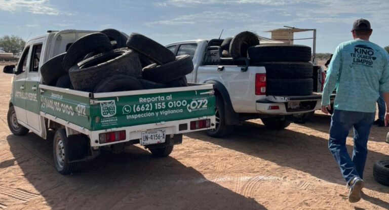 Recolectan 639 llantas en La Campiña, Hermosillo, y evitan 17 toneladas de CO₂