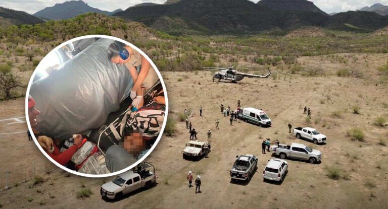 Rescatan a brigadistas atrapados tras lluvias en la Sierra Alta de Álamos; atienden a mujer lesionada