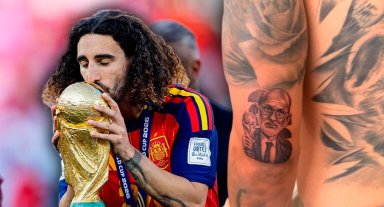 Marc Cucurella cumple promesa y se tatúa a Luis de la Fuente tras Mundial 2026