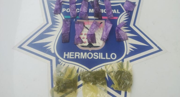 Detienen a tres hombres con droga en diferentes colonias de Hermosillo