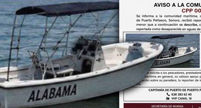 Inician búsqueda de la embarcación Alabama desaparecida en Puerto Peñasco con tres personas a bordo