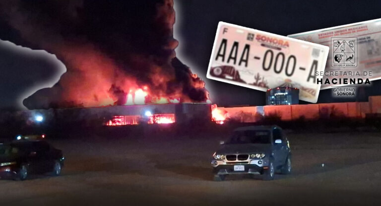 Incendio afecta bodega de la Secretaría de Hacienda en Hermosillo con placas y tarjetas de circulación