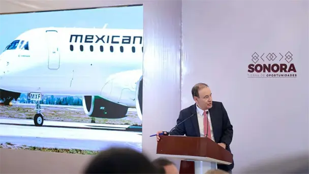 Mexicana inaugura ruta aérea entre AIFA y Hermosillo