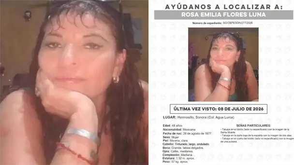 Reportan desaparición de Rosa Emilia Flores Luna en Hermosillo