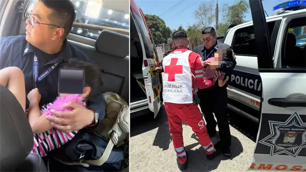 Policías en Hermosillo auxilian a niña tras picaduras de alacrán