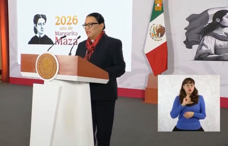 Rosa Icela Rodríguez representa a Claudia Sheinbaum en conferencia matutina del Gobierno de México