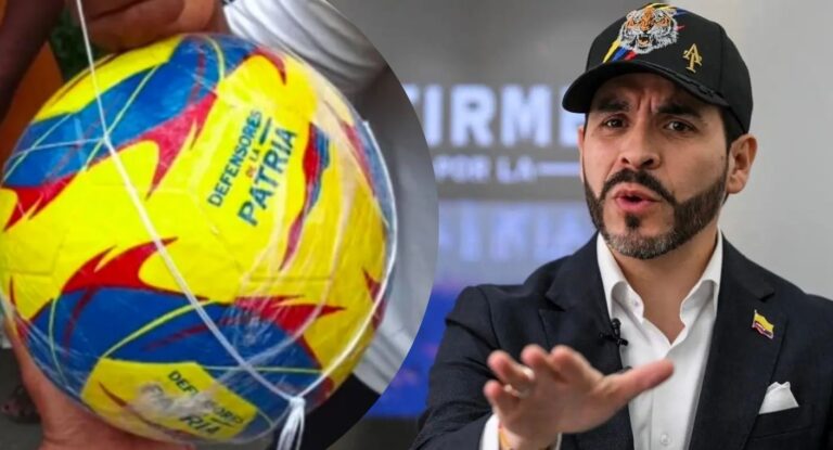 Presidente de Colombia entrega balones con logo político a víctimas del terremoto en Buenaventura