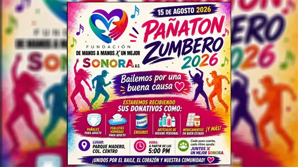 Pañatón Zumbero reunirá apoyos para personas vulnerables en Hermosillo