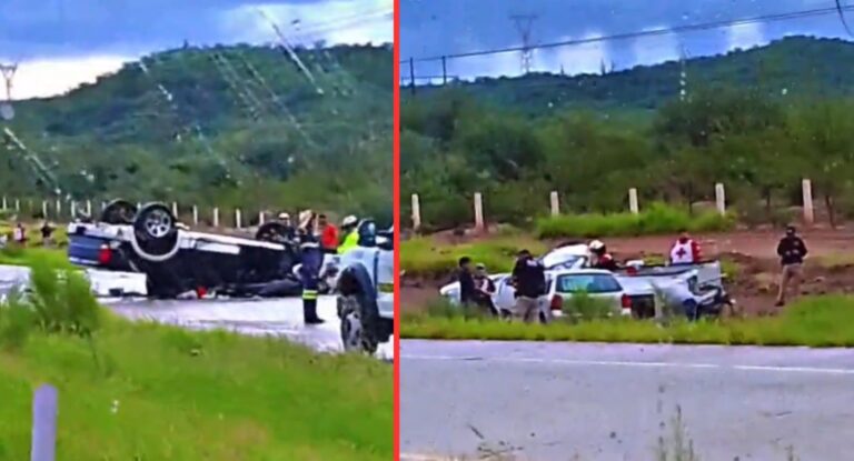 Accidente de tránsito con tres vehículos en la carretera Santa Ana-Magdalena