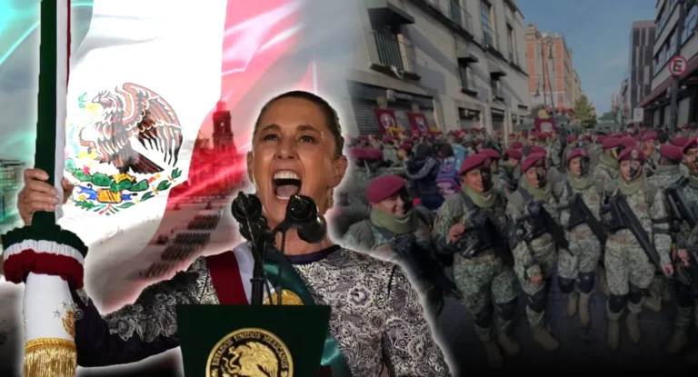 Claudia Sheinbaum encabeza desfile militar con 99 aeronaves en el Zócalo
