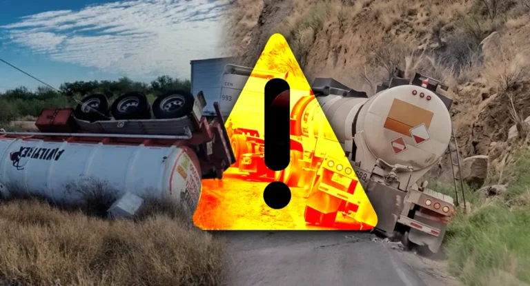 Nueve accidentes con derrames químicos afectan carreteras de Sonora en 2026