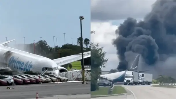 Accidente de avión de carga de Amazon en Miami deja cinco muertos y cinco heridos