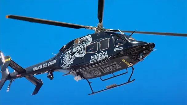 Atacan a balazos helicóptero de la Policía Estatal de Chihuahua; un agente resulta herido