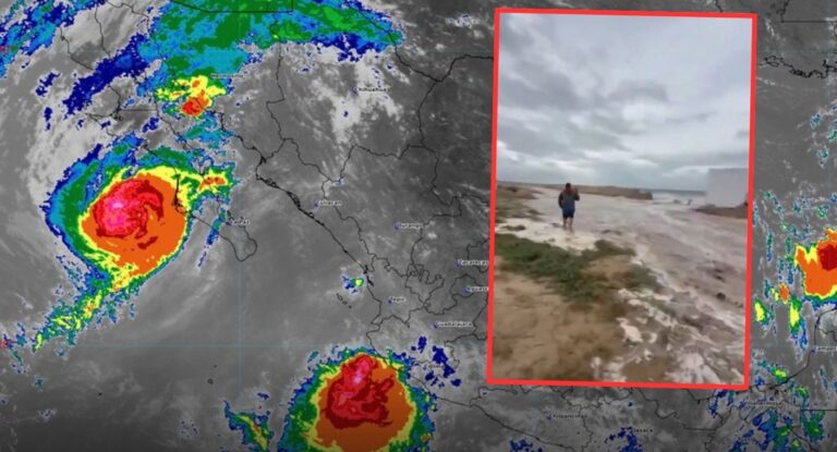 Huracán Polo derriba muro en Comondú y genera alerta en Sonora