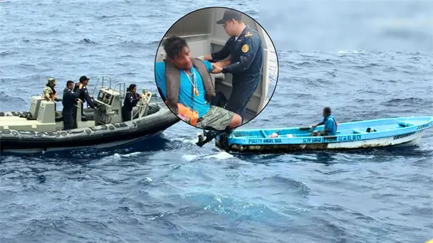 Secretaría de Marina rescata a pescador a la deriva tras ocho días en alta mar
