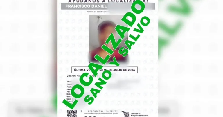 Detienen en Cajeme a menor reportado como desaparecido en Hermosillo