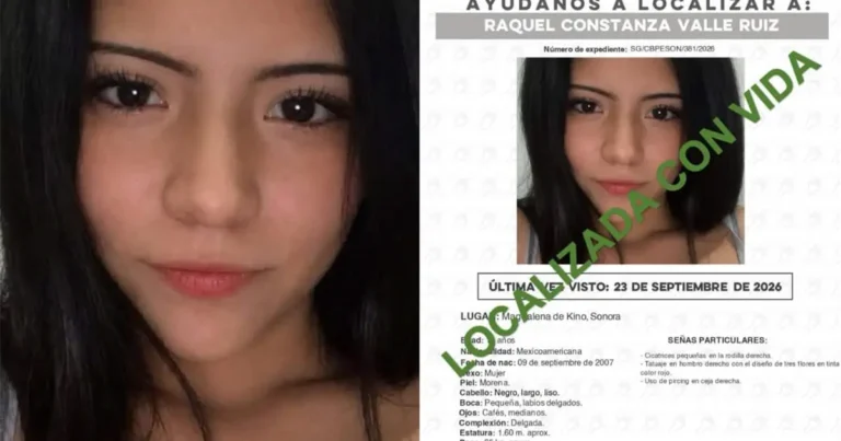 Localizan sana y salva a joven reportada desaparecida en Magdalena de Kino