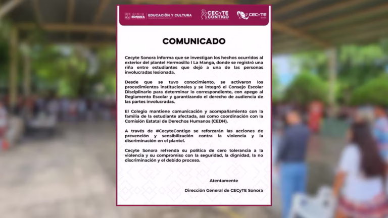 Cecyte Sonora investiga agresión entre estudiantes en Hermosillo I La Manga