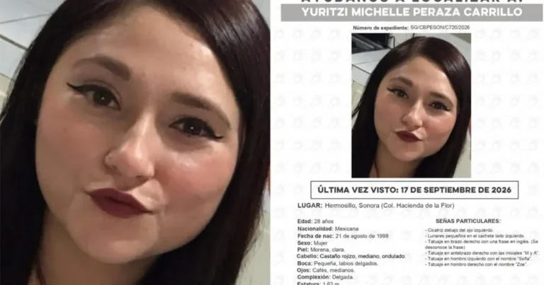 Buscan a Yuritzi Peraza, desaparecida en Hermosillo desde el 17 de septiembre