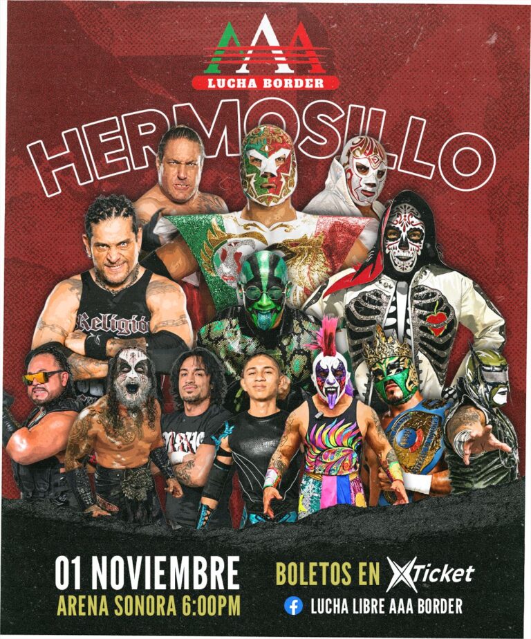 ¡La lucha libre AAA regresa a Sonora! Hermosillo vivirá una noche de adrenalina y grandes enfrentamientos en la Arena Sonora