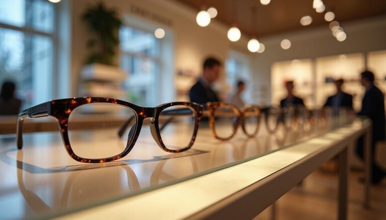 Lentes oftálmicos en exhibición, imagen ilustrativa de los servicios de Óptica Sabino en Hermosillo, Sonora.