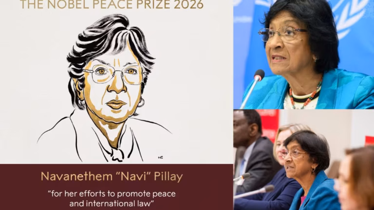 Navi Pillay recibe el Premio Nobel de la Paz 2026 por su labor en derecho internacional
