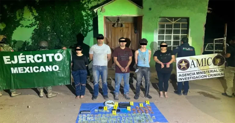 Detienen a cinco presuntos integrantes de grupo delictivo en Ímuris