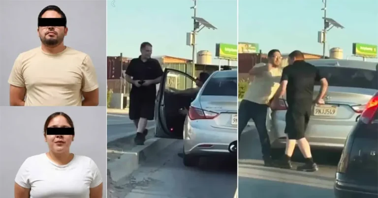 Detienen a pareja tras agresión a adulto mayor en choque vial en Tijuana